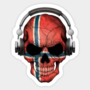 Dark Skull Deejay with Norwegian Flag Sticker